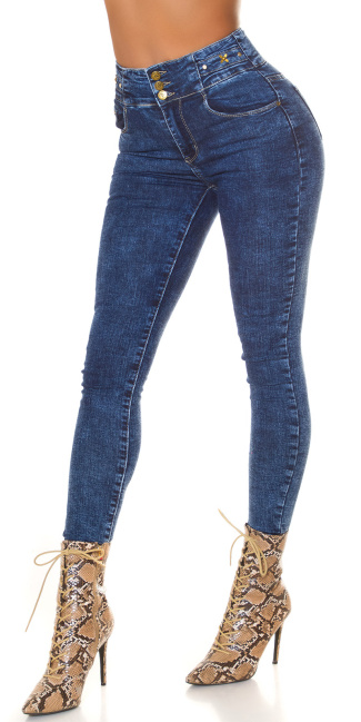 Trendy Highwaist Push up Jeans Blue